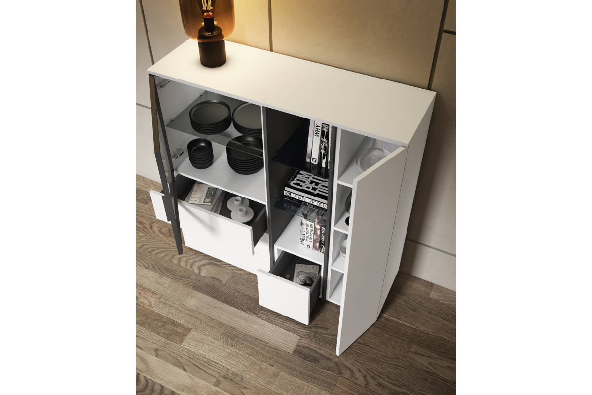 Detalle mueble aparador moderno de comedor de Bocubi Mobiliario colección Ilusion Brave 10