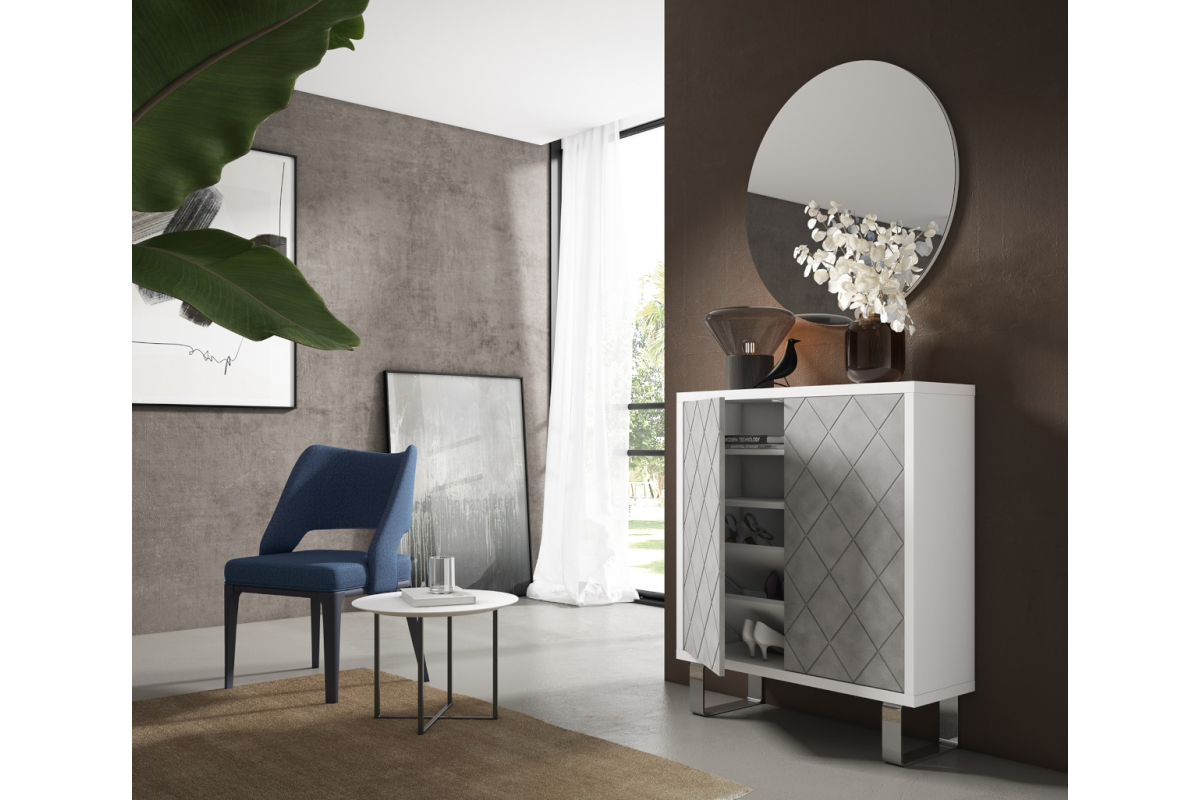 Detalle mueble recibidor zapatero contemporáneo Bocubi Mobiliario Ilusion Brave 37