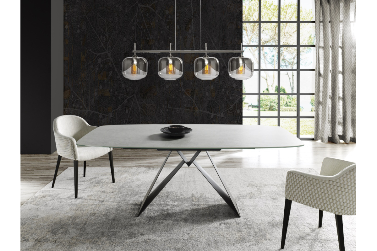 Mesa de comedor fija tapa porcelánico con diseño moderno modelo Infinity de Indesan