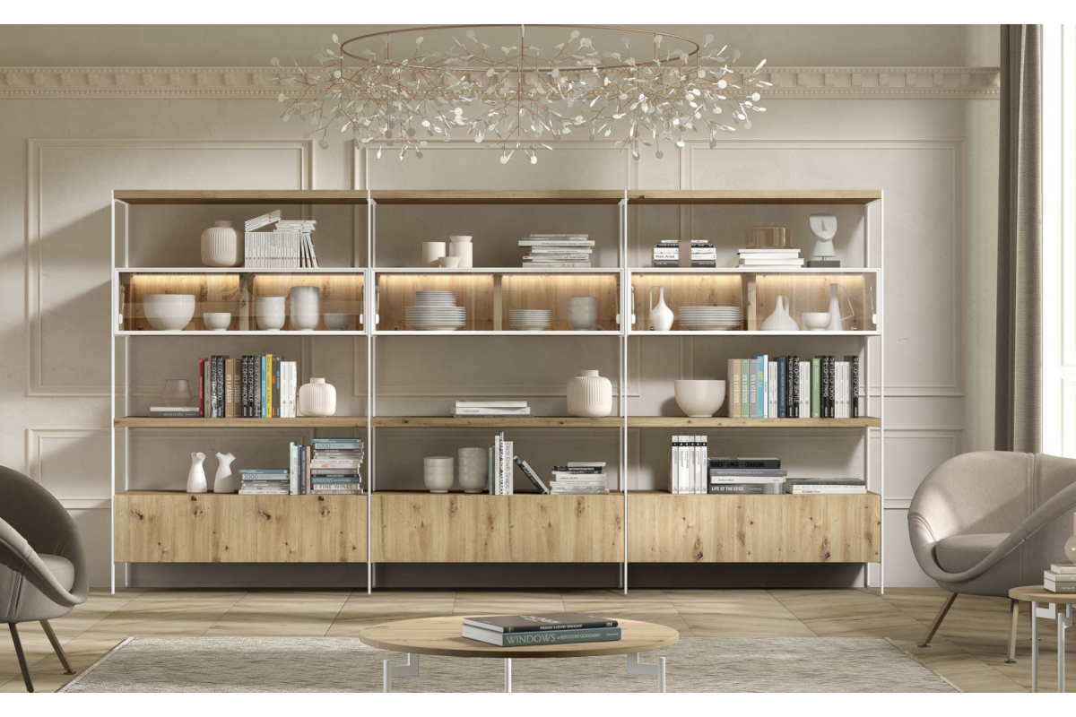 Mueble librería o estantería moderna de Kazzano colección New Royal 105