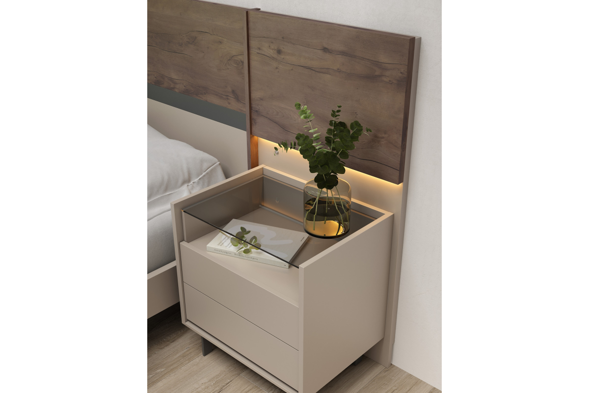 Detalle dormitorio de matrimonio moderno torga mobiliario nativ home 01