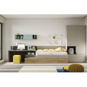 Dormitorio juvenil moderno doble cama de Lagrama 28