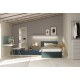 Dormitorio juvenil moderno cama individual de Lagrama 19