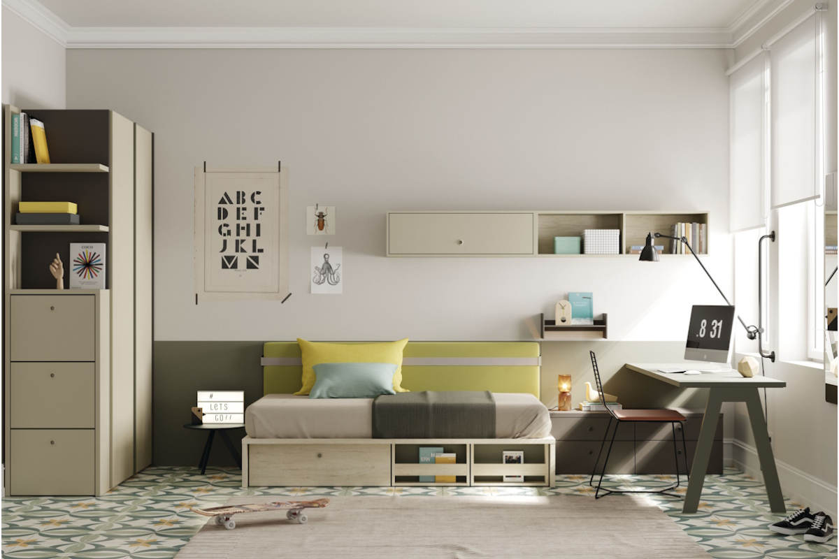 Dormitorio juvenil moderno cama nido de Lagrama 18