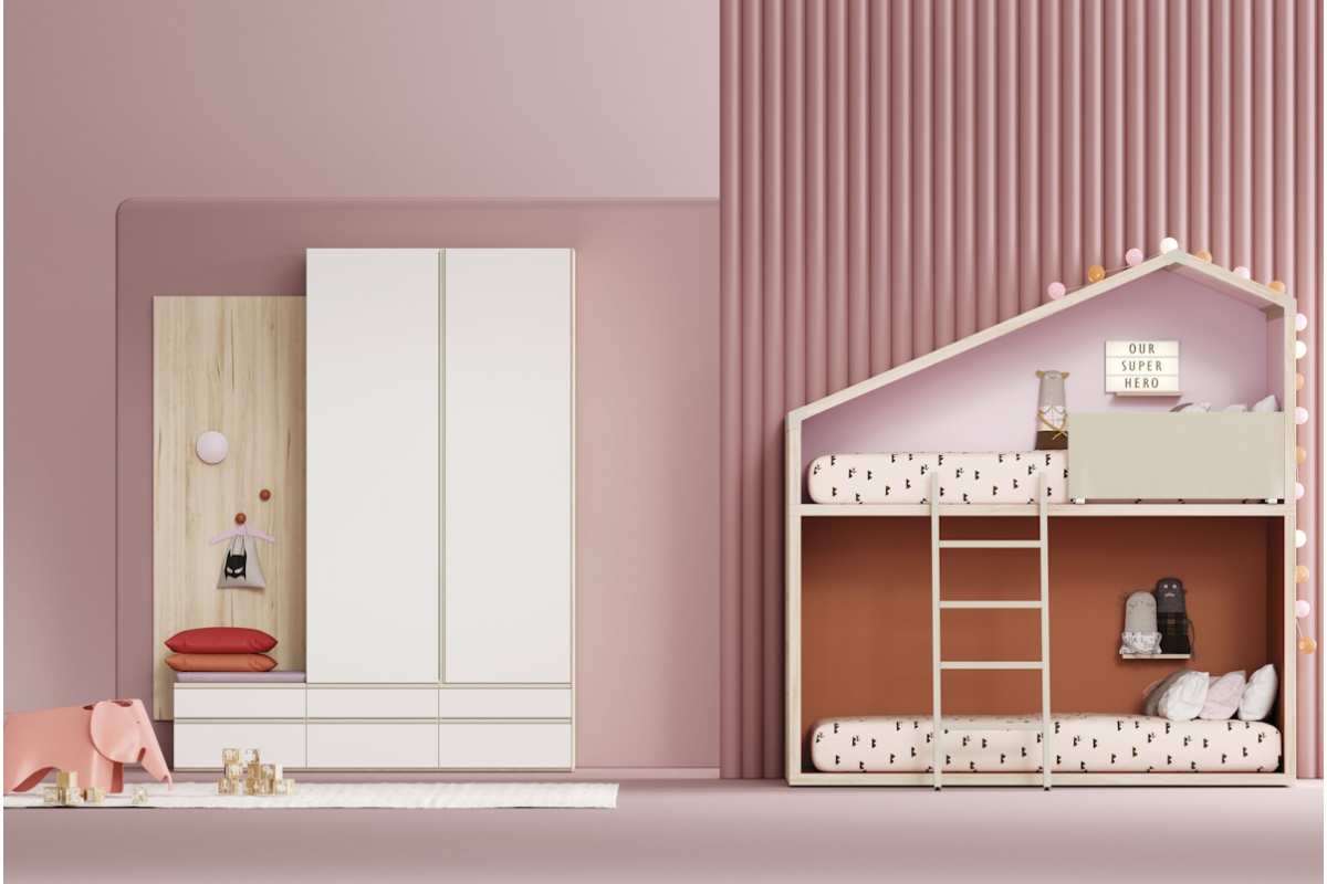Dormitorio juvenil moderno cama litera de Lagrama 03