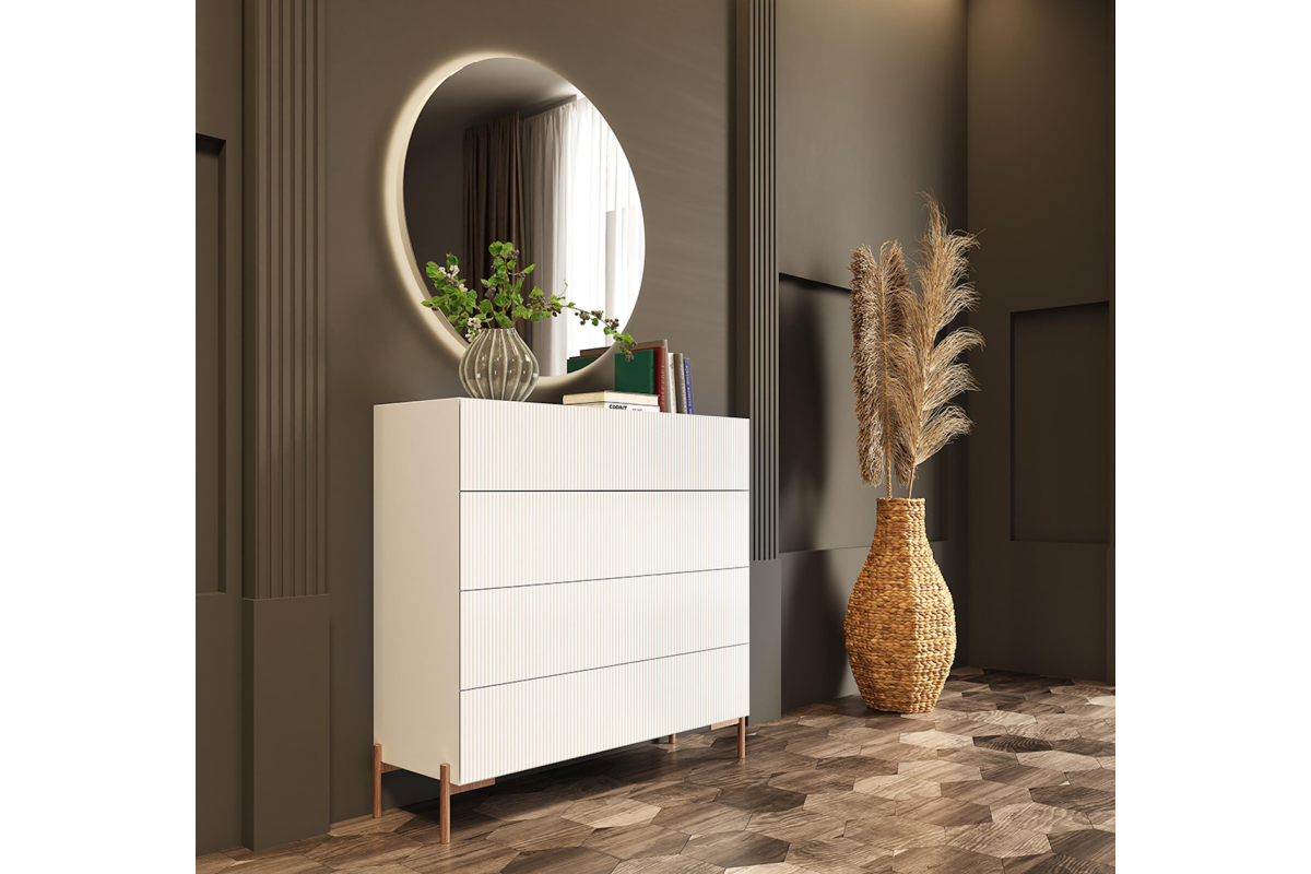 Cómoda con espejo con marco para dormitorio moderno de Franco Furniture BD12