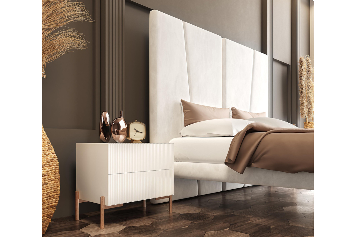 Detalle dormitorio de matrimonio con diseño moderno de Franco Furniture BD12