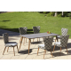 Conjunto de mesa modelo Florencia 247 y 6 sillas modelo Florencia 246 de terraza o jardín de Arkimueble