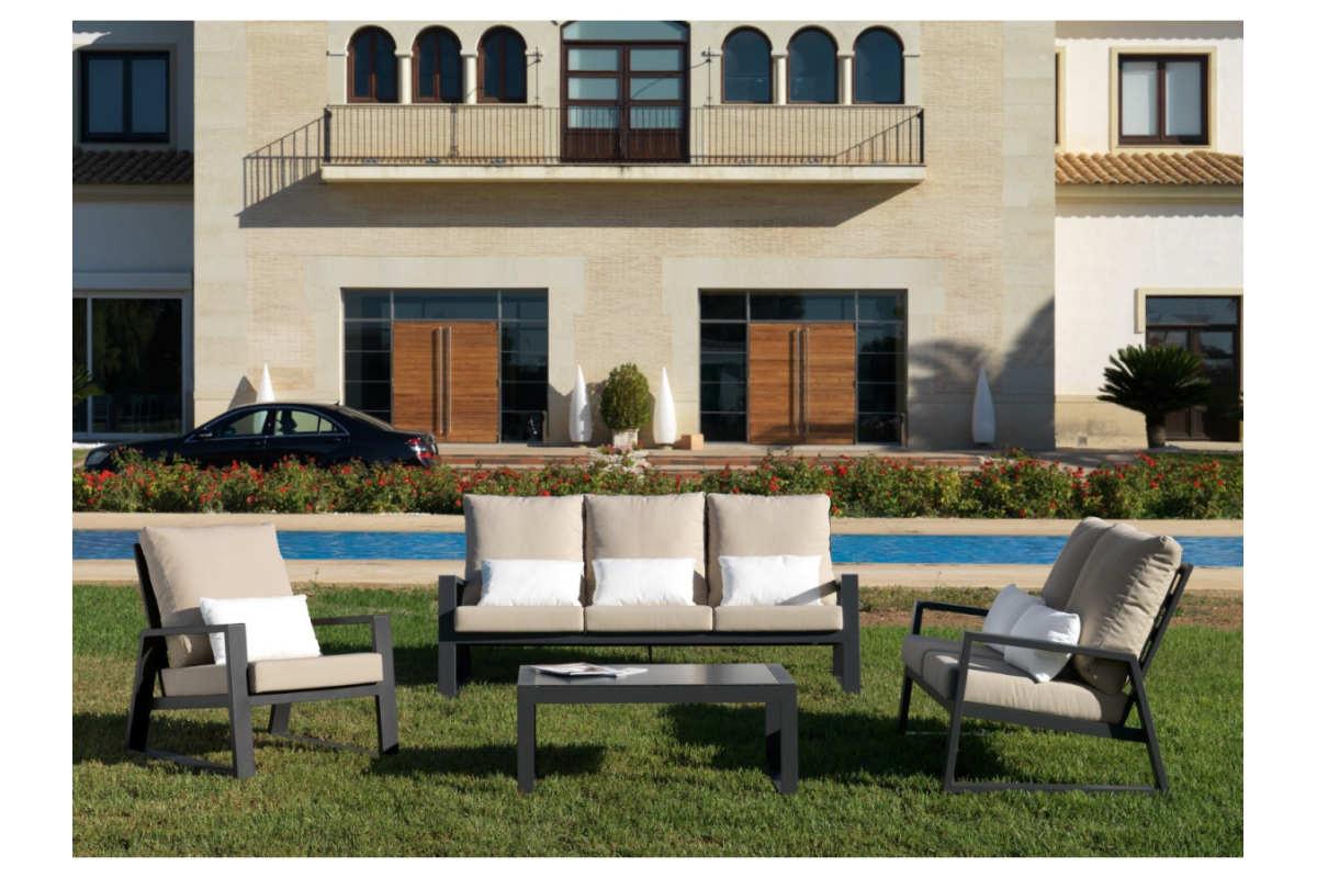 Sillón de jardín de jardín modelo LagosAntracita de la firma Arkimueble