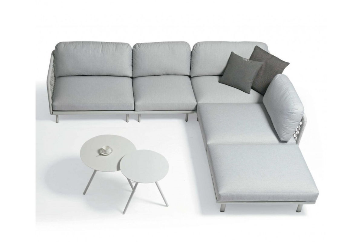Sofá de rincón modular de jardín para exterior modelo Siena de la firma Arkimueble