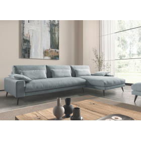 Sofá con chasielongue moderno modelo Dallas con diseño minimalista asientos fijos de Pedro Ortiz