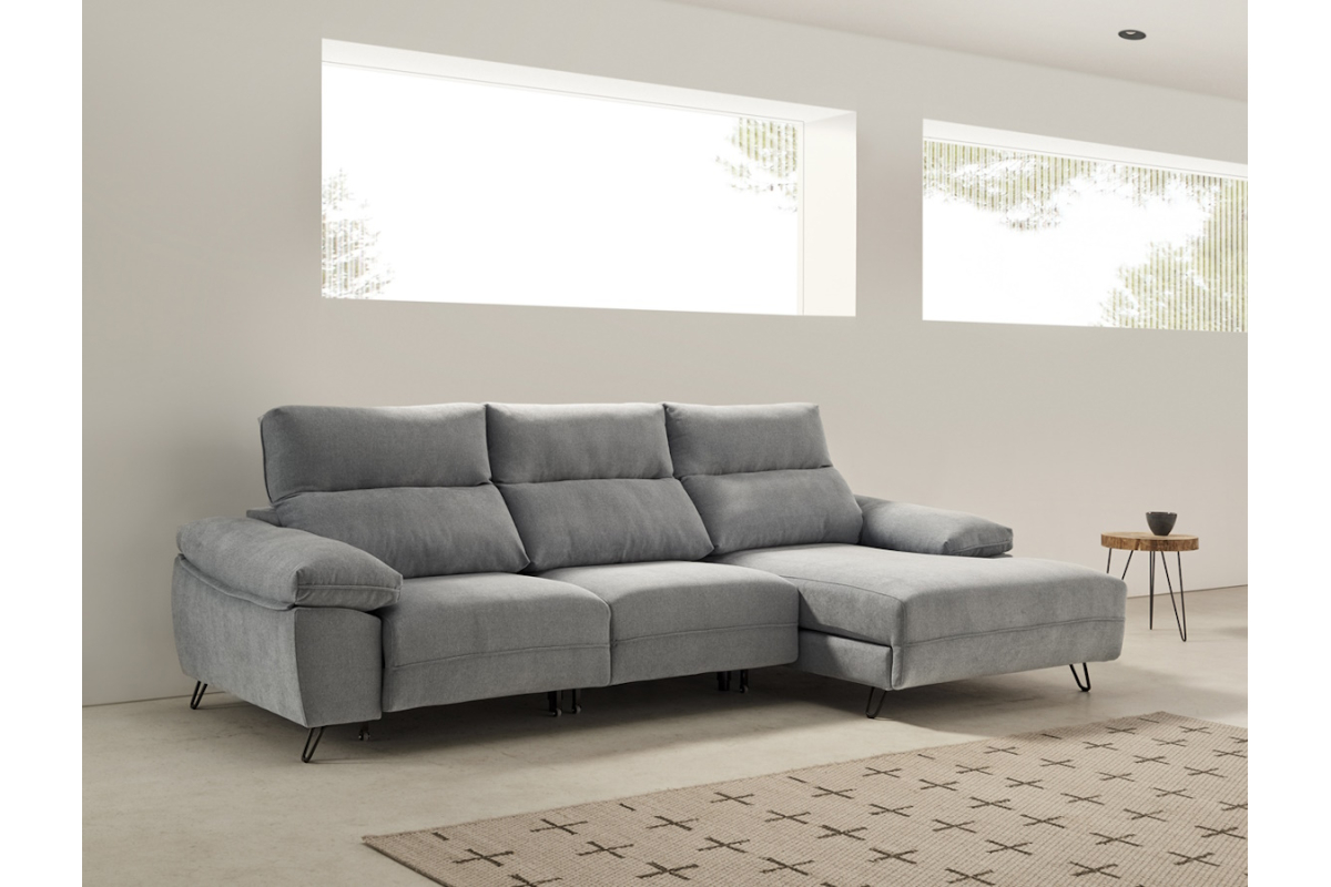 Sofá chaiselongue con diseño moderno modelo Flamingo con asientos extraíbles de carro de Reyes Ordoñez