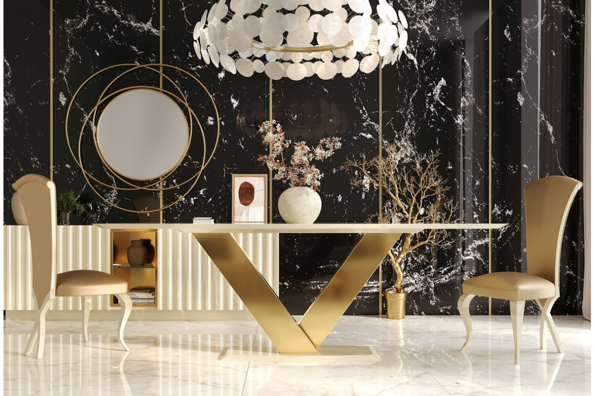 Mesa de comedor moderna Antia con diseño elegante y minimalista de Franco Furniture colección Orion